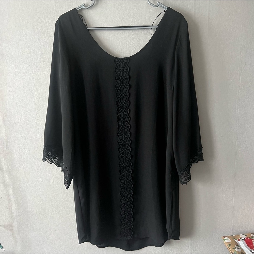 ASTR Black Backless Dress with Lace details Size Large